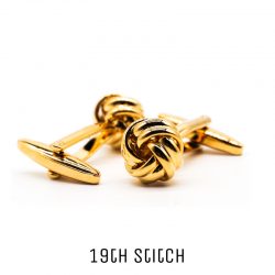 Round Knitted Gold Plated Cufflink