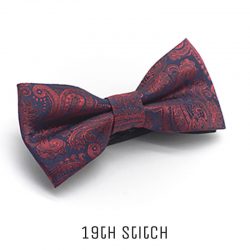 Blue with Red Swirl Bow Tie