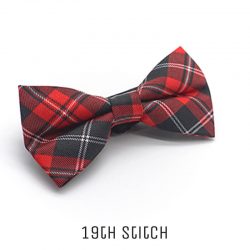 Red with White & Black Line Plaid Bow Tie