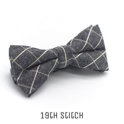 Window Pane Check Grey with White Line Bow Tie