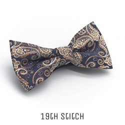 Blue with Brown Swirl Bow Tie