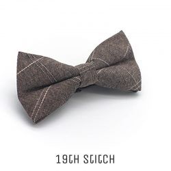 Window Pane Check Brown with White Line Bow Tie