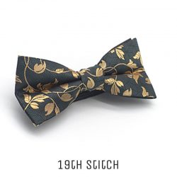 Oriental Green with Gold Flower Bow Tie