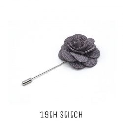 Grey Cotton Flower Lapel Pin