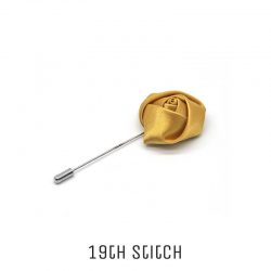 Gold Satin Flower Lapel Pin