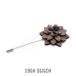 Wooden Grey Flower Lapel Pin