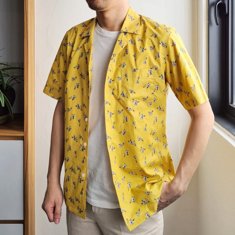 Mustard Floral Print Custom Shirt - Image 5
