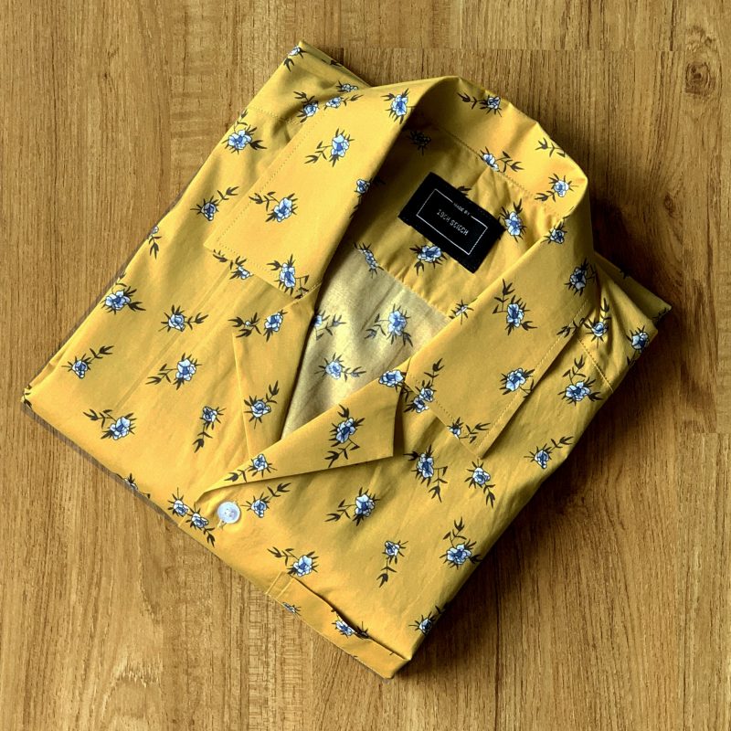 Mustard Floral Print Custom Shirt - Image 2
