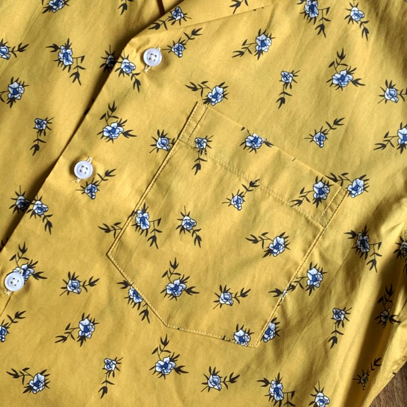 Mustard Floral Print Custom Shirt - Image 4