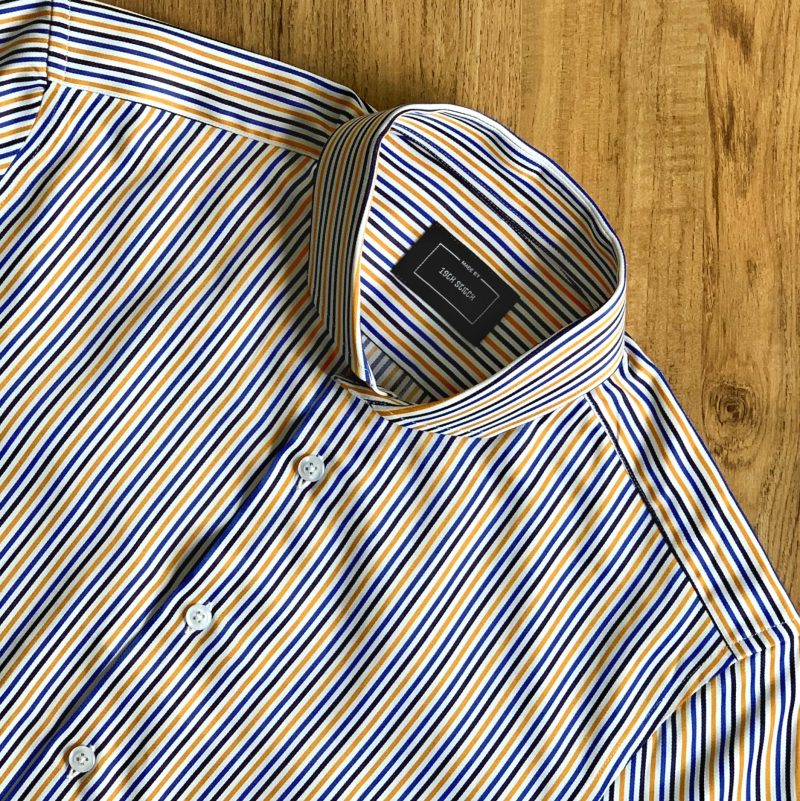 Yellow Blue Multi Stripe Custom Shirt - Image 3