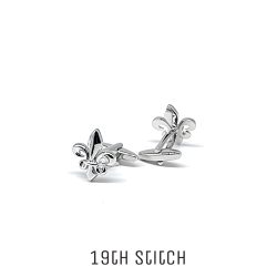 Fleur De Lis Silver Plated Cufflink