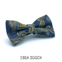 Blue with Gold Paisley Bow Tie